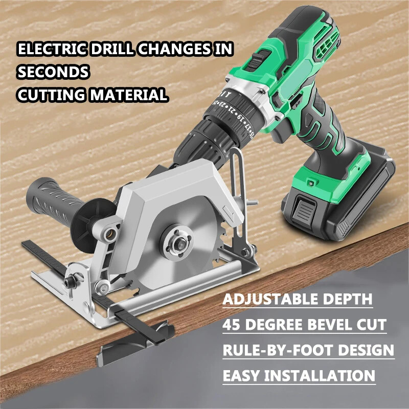 Drill with circular saw attachment