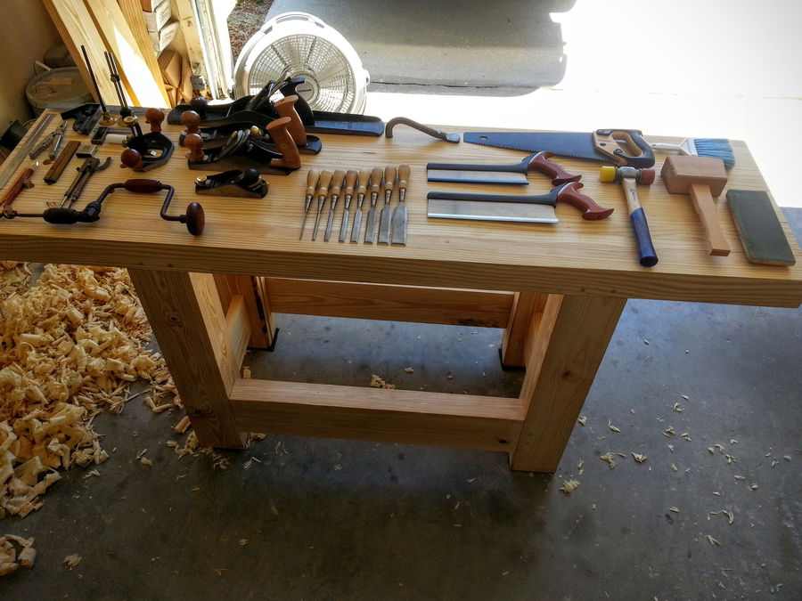 Professional woodworking workshop setup